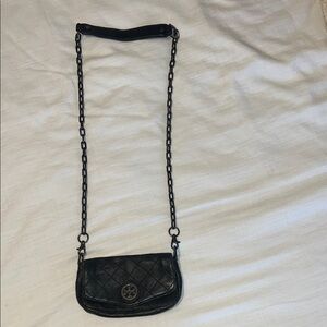 Tory Burch Black Quilted Crossbody Bag with Chain